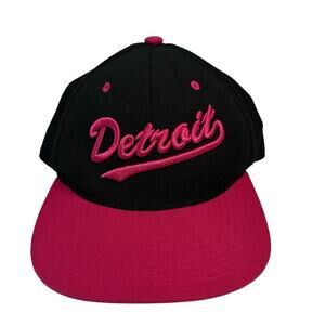 Retro Detroit Snapback Baseball Cap Hat City Hunter Pink Magenta and Black